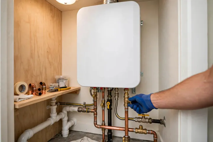 Wall mounted tankless water heater